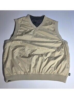 Wedge Pullover Mens 2XL Black Beige Reversible Golf Windbreaker Casual